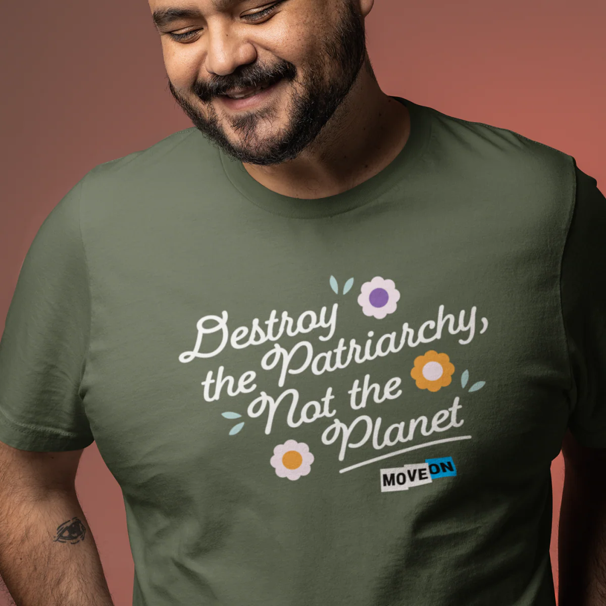 "Destroy The Patriarchy, Not The Planet" Unisex Organic Cotton T-Shirt - Image 3