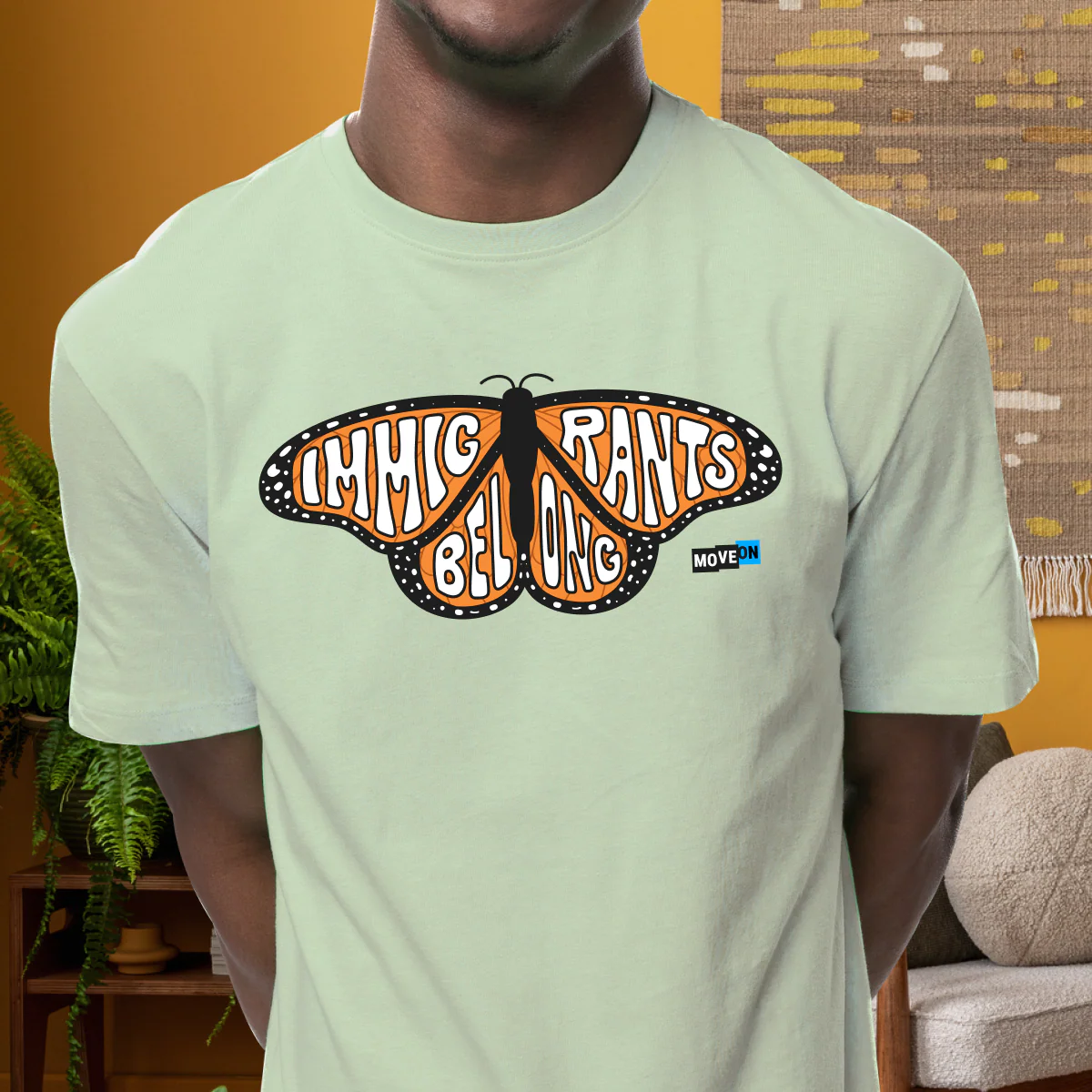 "Immigrants Belong" Unisex Organic Cotton T-Shirt - Image 4