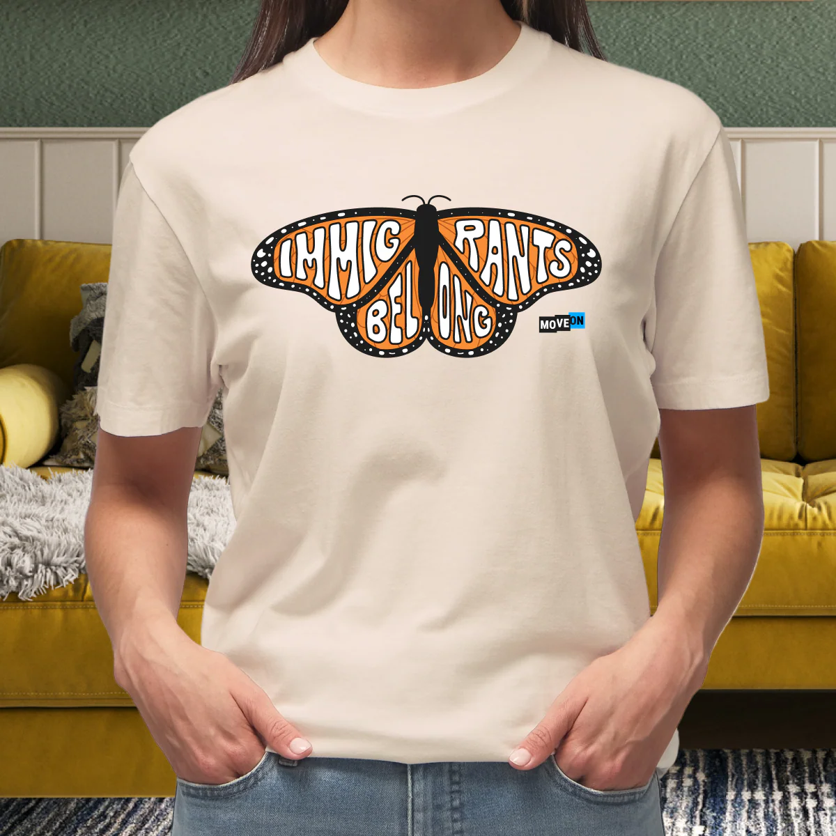"Immigrants Belong" Unisex Organic Cotton T-Shirt - Image 5