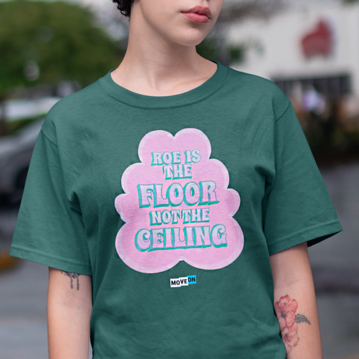 "Roe is the Floor, Not the Ceiling" Unisex Cotton T-Shirt - Image 3