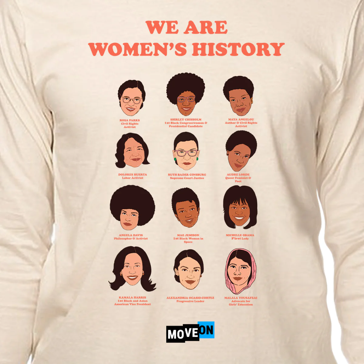"We Are Women's History" Long Sleeve Organic Cotton Shirt - Image 3
