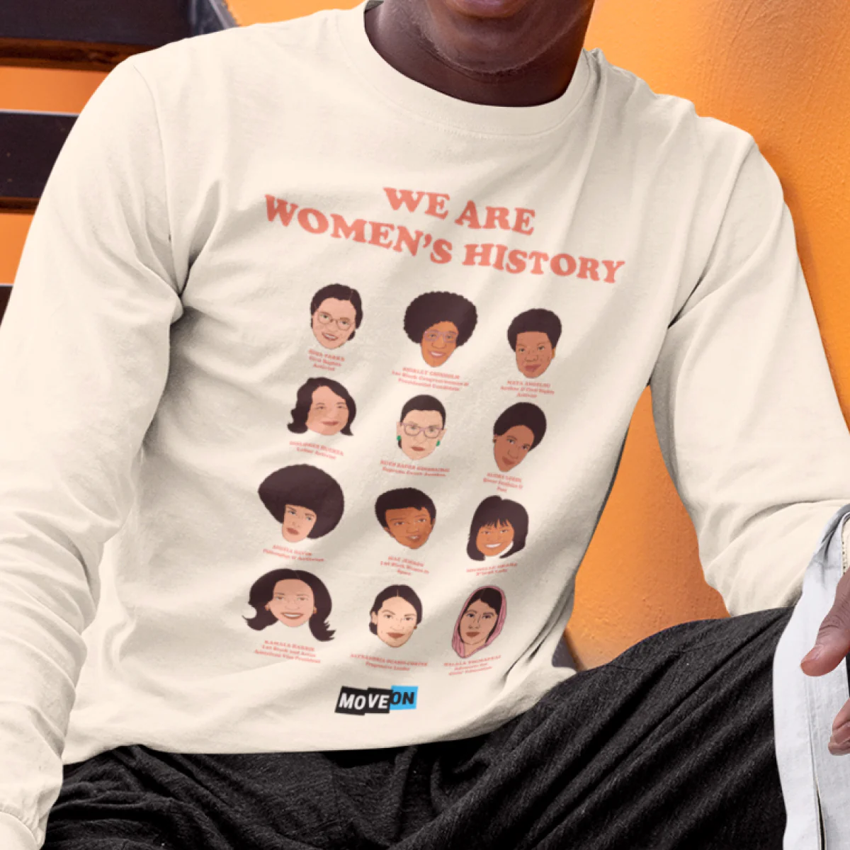 "We Are Women's History" Long Sleeve Organic Cotton Shirt - Image 4